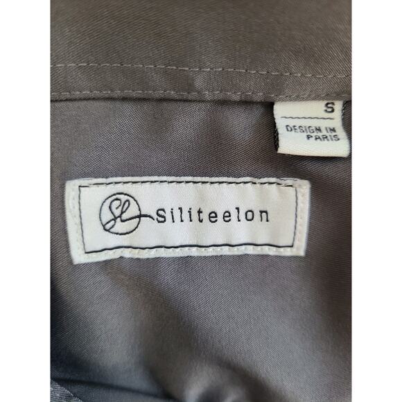 Siliteelon Button Up Longsleeve Women's Top S‎ Gray - Picture 3 of 5